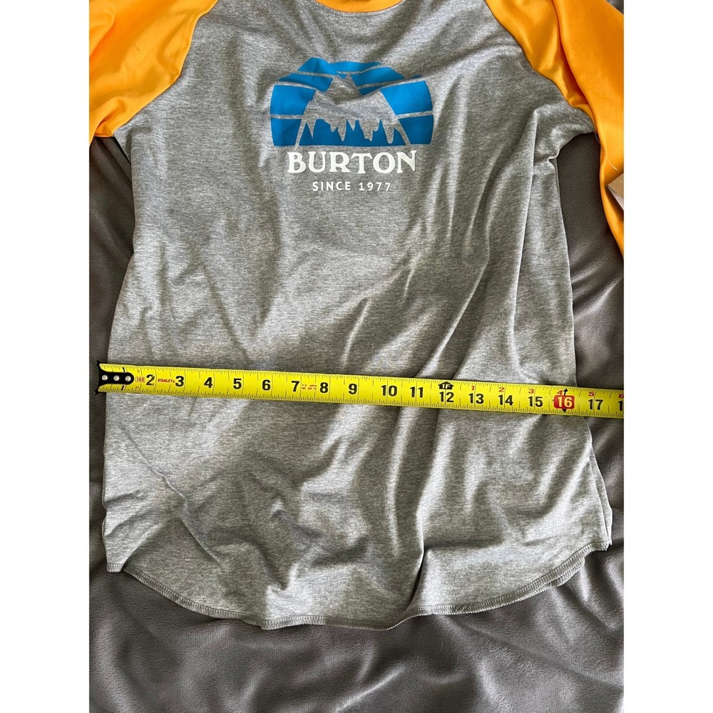Burton Kids Dryride Ultrawick Midweight 200 Base Layer Shirt greyYellow XL 14/16 - Picture 4 of 9